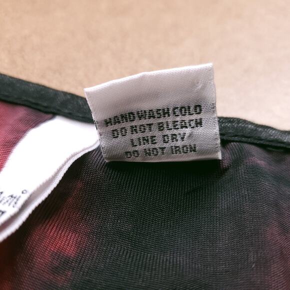 Sami Jo Tank Top Wmns M Black Red Floral Paisley Velvet Burnout Feminine Grunge - Picture 9 of 10